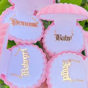 Stainless Steel Gold Plated Name Plate Necklace