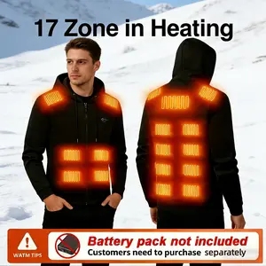 Unisex 17-Zone Heated Hoodie| 3 Temp Levels USB Powered Winter Essential