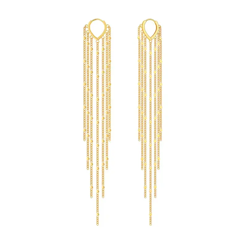 Long Tassel Dangle Earrings for Women, Silver Tone Chandelier Statement Earrings, Elegant Fashion Jewelry for Prom, Wedding & Party