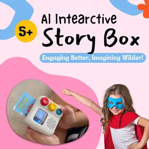 Chechirp Box, AI-powered Interactive Story Box, Imaginative Play for Big Kids Aged 5+, Child-led Audio Adventures, Screen-free Fun, Learn Through Play, Audio Interactive Stories Pretend Play