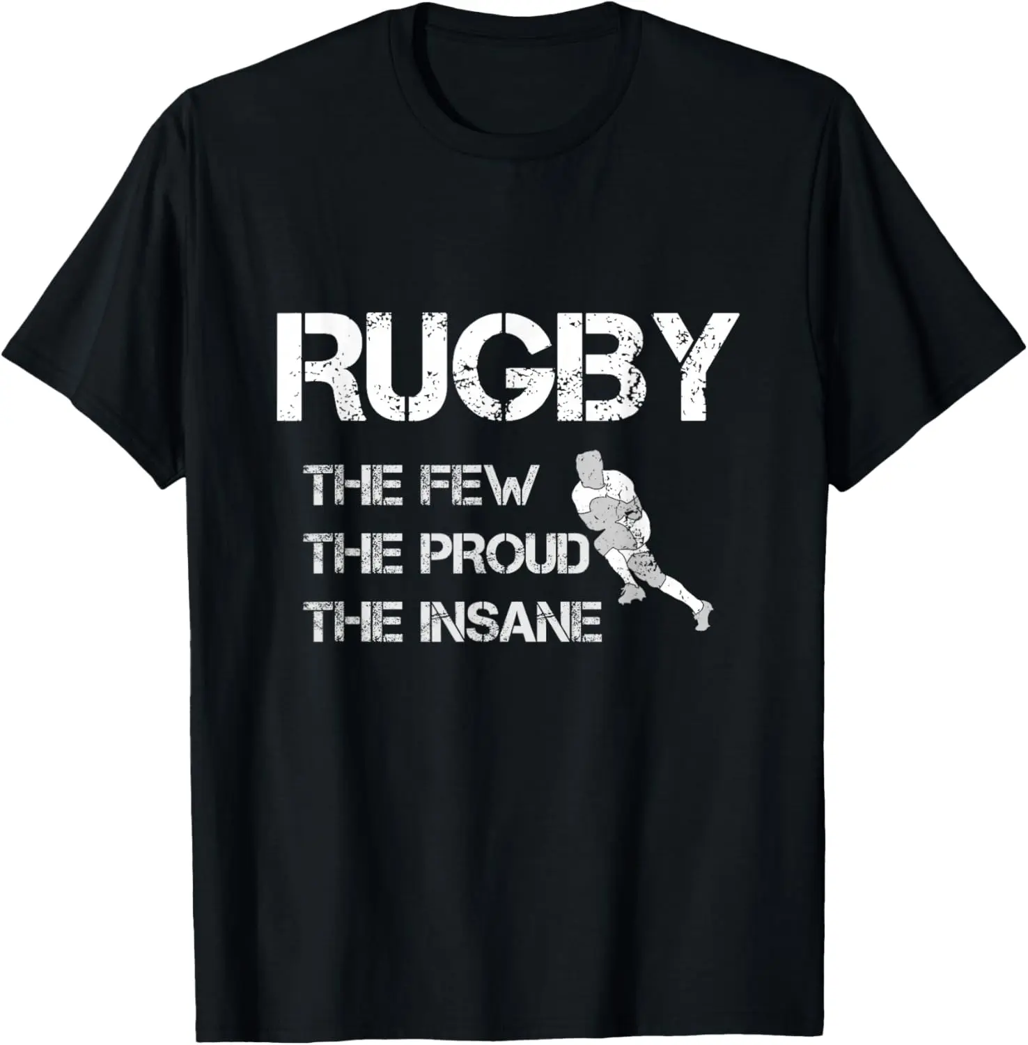 100%cotton Rugby Designs Men's Rugby T-Shirt, Black, Small