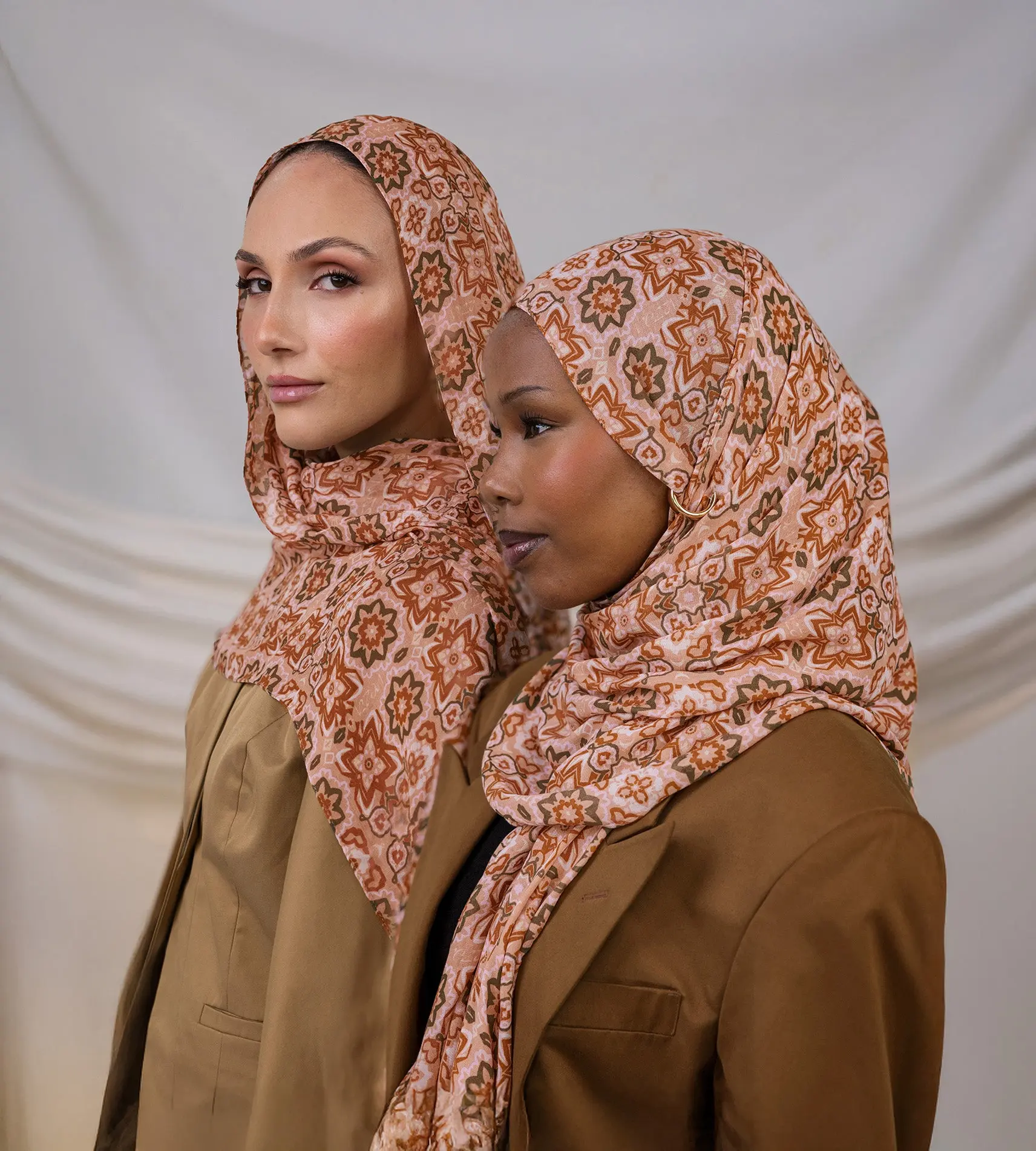 VELA Rose Mosaic Print Modal Hijab