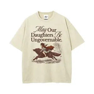 May Our Daughters Be Ungovernable S~5XL Oversize Unisex Washed T-Shirt for Women and Men's Unisex Fit Batik Cotton Oversize Streetwear Menswear  Super Soft Pre-Shrunk