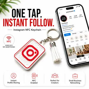 Instagram NFC Keychain | One Tap Follow | Smart Social Media Tag | Creator Networking Keychain