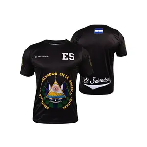 El Salvador Football Style Long-Sleeve Shirt, Ethnic Gradient Color, Slim Fit, Unisex Casual Top