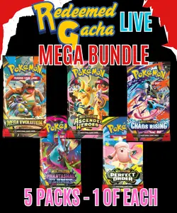5x Pokémon TCG Packs - 1xAscended Heroes 1xPhantasmal Flames 1xMega Evolution 1xPerfect Order 1xChaos Rising Ripped LIVE