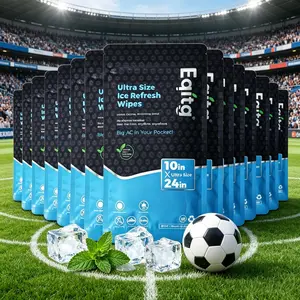 24x10in Cooling Body Wipes for Sports & Summer – Instant Ice Feeling Sweat Wipes，Perfect for Soccer Watch Parties & Summer Games
