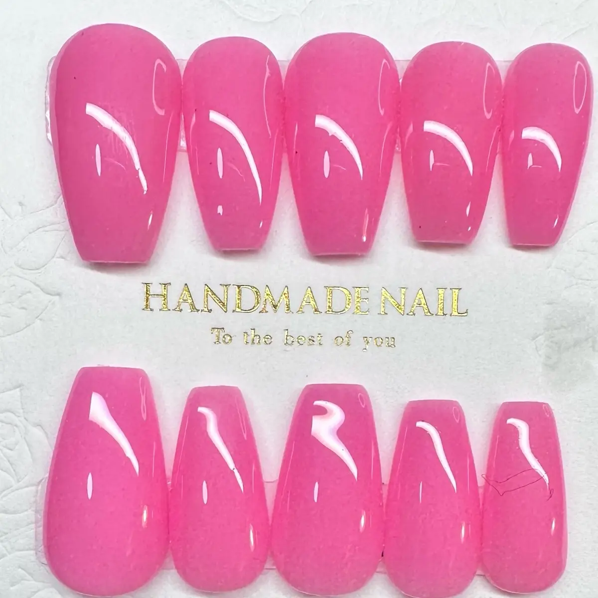 Beautiful Jelly Pinks 10 PCS Handmade Acrylic Press On Nails - Available in Various Sizes and Shapes