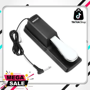 Sustain Pedal, Sustain Pedal for Keyboard Universal, Premium Piano Pedal for Keyboard with Polarity Switch for MIDI Keyboards, Digital Pianos, Yamaha, Casio and More, 1/4'' Input Plug by RNSXYAT