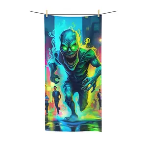 Glow-in-the-Dark Monster Towel, Halloween Beach Towel, Unique Pool Towel, Colorful Bath Towel, Gift for Monster Lovers