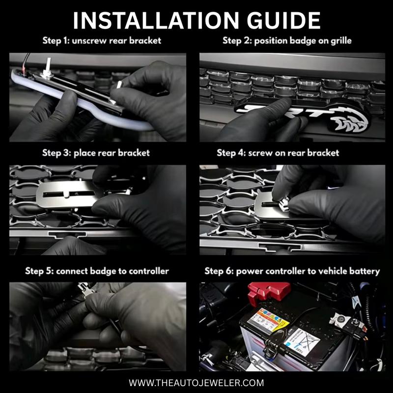 Jeep Trackhawk LED Grille Emblem Badge – RGB Flow Series | Bluetooth App Controlled (2018–2021)