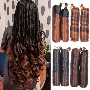 Loose Wave Braiding Hair Synthetic Spiral Curls Crochet Hair Extensions Pre Stretched French Curls Ombre Braids Hair For Women