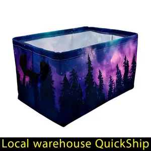 Purple Star Print Dirty Laundry Basket Star Pattern, Large Capacity Easy Storage, Extra Large Collapsible Laundry Basket, Household Items, Bathroom Organizers And Storage, Shelf Baskets