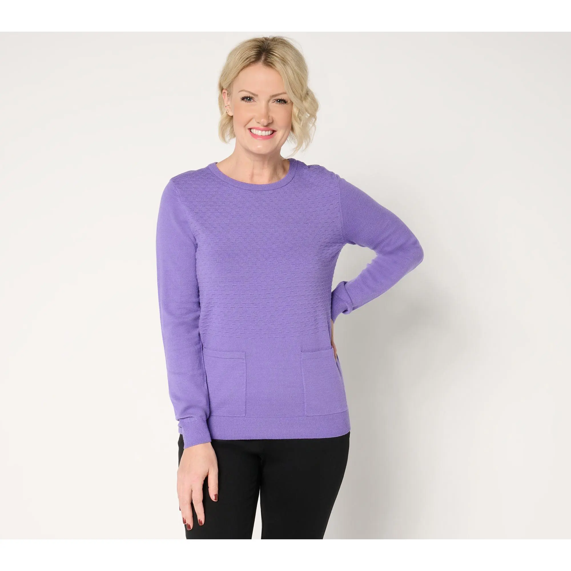 Sport Savvy Mixed Stitch Pullover Sweater