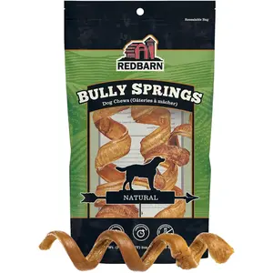 Redbarn Pet Products All-Natural 4-6" Bully Springs Sticks for Dogs - Premium Grain-Free Single Ingredient Boredom Busting Dental Chew Rawhide Alternative - 3 Count