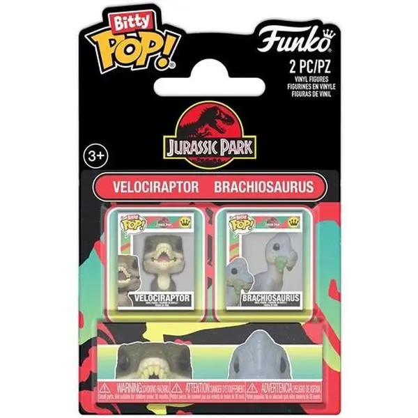 Funko Bitty POP! Jurassic Park 2-Pack - Raptor & Brachiosaurus  [COLLECTIBLES] Vinyl figurine/statue, 2 Pack, Collectible
