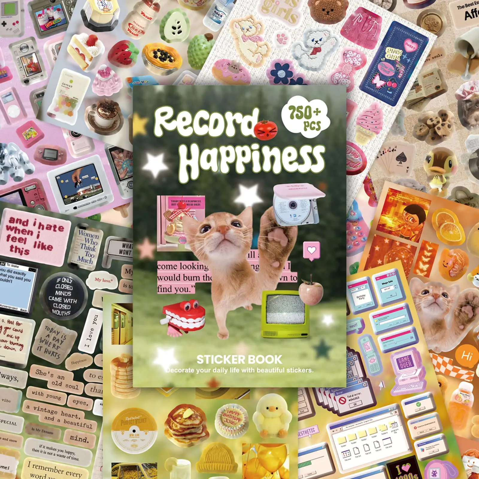 Random Sticker Book, 750+ Animal Quotes Stickers for Crafts, Bullet Journals and Scrapbooks, Scrapbook Materials, Handmade Stationery Supplies for Adult, Art Stickers