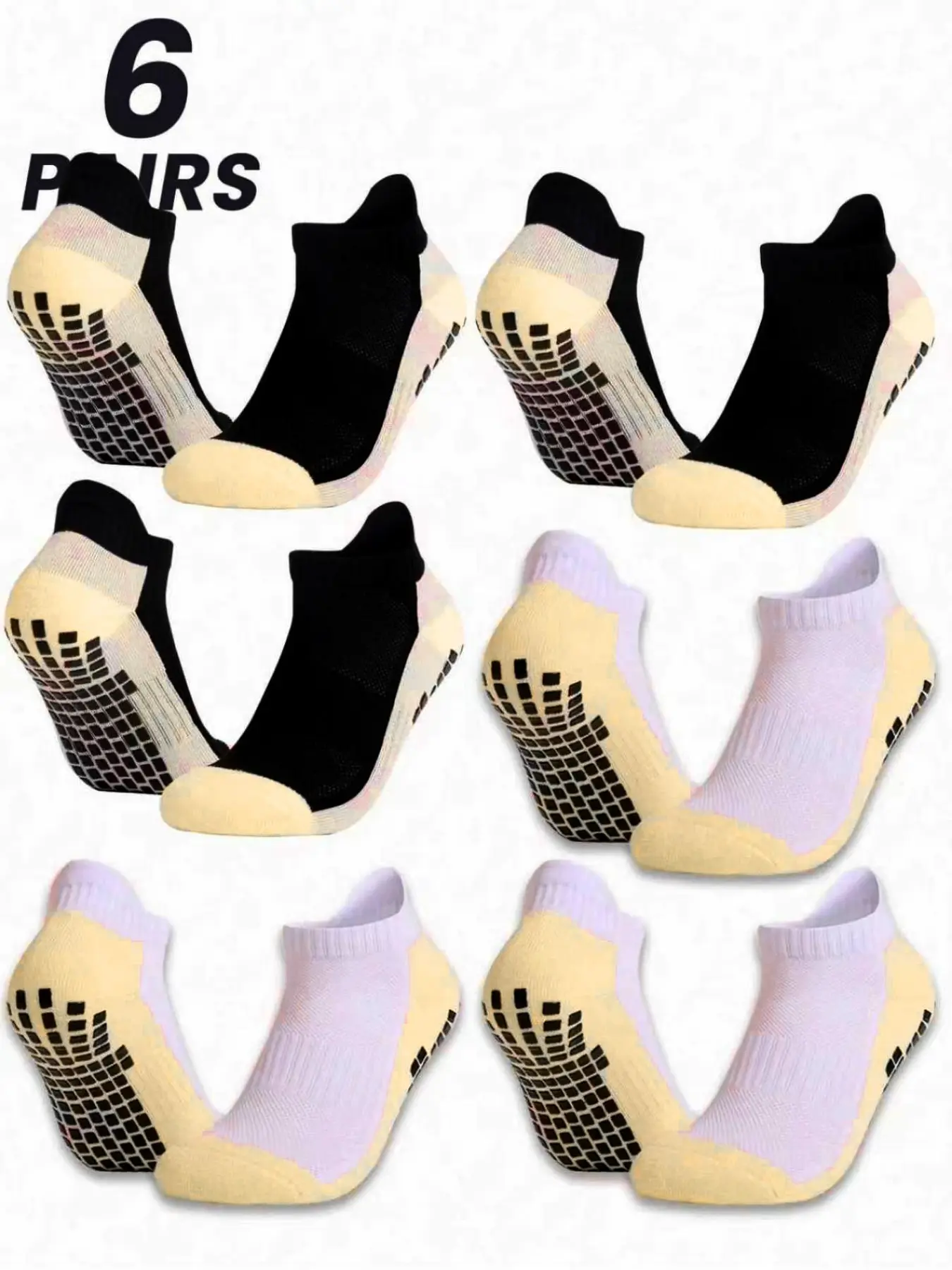 Men's Sporty Colorblock Ankle Socks, Anti-Slip Silicone Dots, Breathable Mesh, Sweat-Wicking, Soft and Comfortable, All-Season Football Training Socks, Soccer Grip Socks