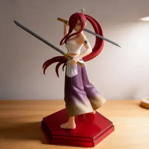 Fairy Tail Erza Scarlet Red Sakura Sword Anime Figure Desktop Collectible Model Ornament Gift Decor