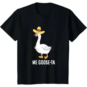 Cotton Short Sleeve T-Shirt Me Goose-Ta Mexican Funny Spanish Goose Pun T-Shirt for Daily Life Work Going Out Shopping