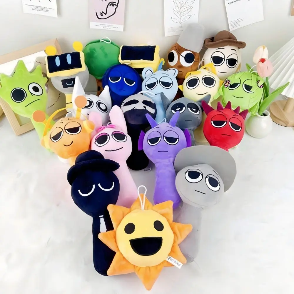 summerwins Sprunki Soft Adorable Stuffed Animal - 10+ Characters Creative Rhythm Box Doll, Anime & Manga Mascot Figure, Unisex Kids Gift for Children Development, Holiday Decor, Cuddly Stuffed Animal, Video Games