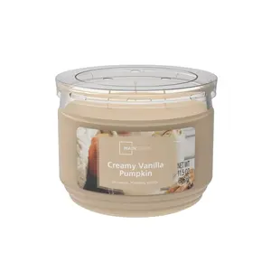 Mainstays Creamy Vanilla Pumpkin Scented 3-Wick Glass Jar Candle, 11.5 oz.