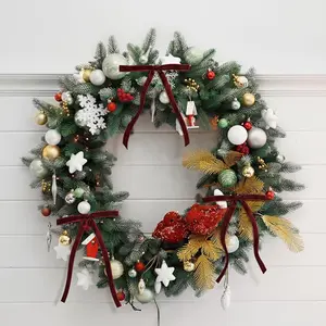 TidyLuxe 24 Pcs Burgundy Velvet Christmas Tree Bows 3/8'' Wide 5*7 inch Vintage Wreath Bow for Festive Home Decor & Wedding Deluxe Bow