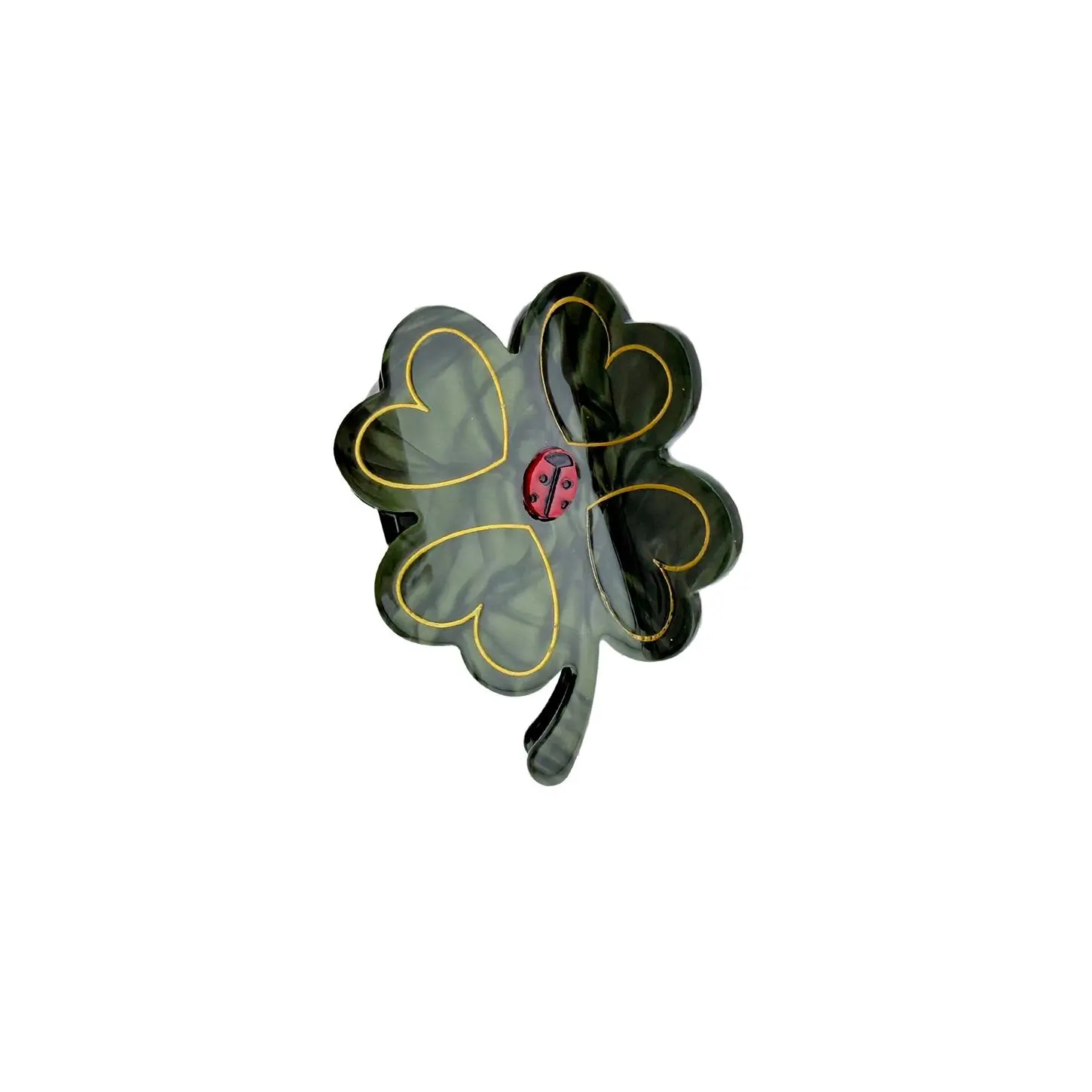 Solar Eclipse Hand-painted Clover Claw Hair Clip