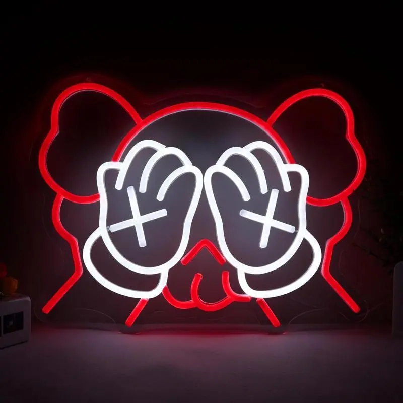 Bear Neon Light, Anime Neon Sign, Game Room LED Wall Art Lamp, USB Powered Adjustable Brightness, Decorative LED Sign for Bedroom, Party, Led Neon Lights, Led Decoration Lamp, LED Light Up