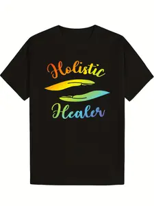 Reiki Master Holistic Healer T-Shirt - 100% Cotton 180gsm Soft & Breathable Black with Multicolor Reiki Energy Symbols & Chakra Design Unisex Casual Round Neck Tee for Men & Women Spiritual Yoga Meditation Gift Machine Washable Perfect for All Occasions T