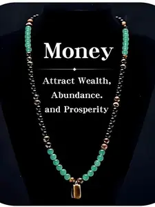 1pc Money Magnet Crystal Necklace, Tiger Eye & Green Aventurine Beaded Choker with Citrine Pendant, Attract Wealth, Luck & Prosperity, Healing Feng Shui Jewelry, for Manifestation & Meditation, Viral TikTok Abundance Necklace