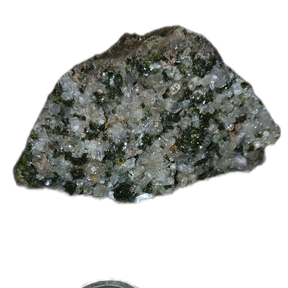 Epidote and Clear Quartz from Brazil - Natural Mineral Specimen with Unique Crystal Formation