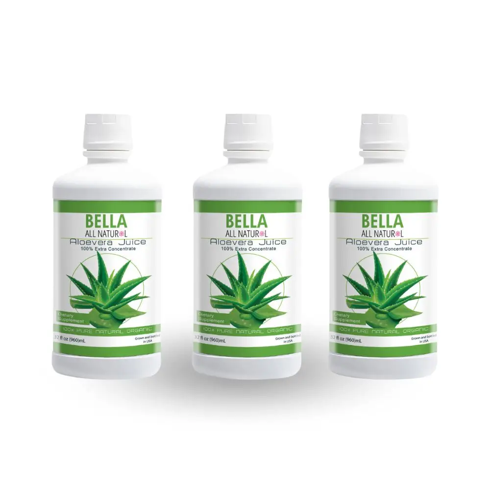 Bella All Natural Aloe Vera Juice - 3 Pack of 32 fl oz
