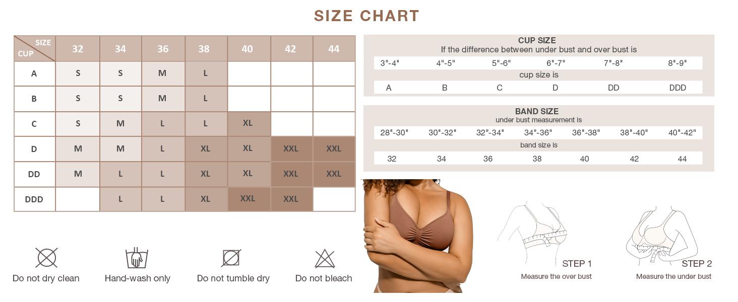 FeelinGirl WIRELESS Bra Women's Wireless Bra Stretch Comfort Bralettes No Underwire Unlined Seamless Sports Bra Fit Style Nylon Springtok