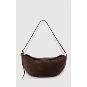 SUEDE CRESCENT BAG IN TORTOISE SHELL