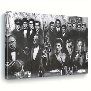Godfather Inspired Mafia Canvas Wall Art Classic Gang Art for Home Decoration Wall Artistic Room Ornaments Photo Print