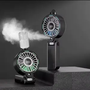 Portable Handheld Fan USB Spray Fan Mist Fan with Attachable Auxiliary Water Bottle for Personal Cooling