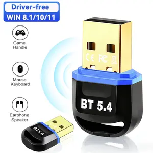 USB Bluetooth Adapter for PC,Bluetooth 5.4 Dongle Receiver, Plug and Play, Wireless Multiplatform, Supports Windows 11/10/8.1/7 for Desktop,Laptop, Keyboard,Mouse