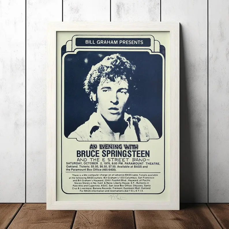 Bruce Springsteen Vintage Concert Poster - Music Fan Collectibles - Vintage Music Poster - Home Decor