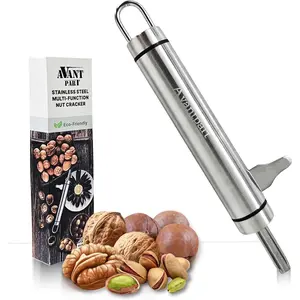 Stainless Steel Professional Heavy Duty Walnut Cracker Tool with Pick, For Macadamia Nut, Also Works as Oyster Shucker, Kitchen Gadget
