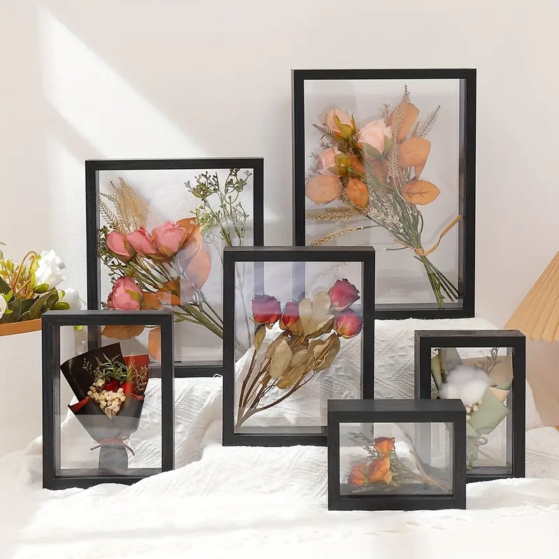 3D Hollow Dried Flower Frame, DIY Wall Hanging Specimen Box, Rose Display Frame, Painting Frame, Storage Flower Frame, Valentine's Day Gift