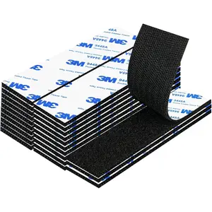22 Pairs Heavy Duty Adhesive Hook and Loop Strips, 2x5IN with Double Sided Adhesive, Black  Sticky  Fastener, Picture  Wall Mounting Tape Adhesive  Strips for  Office.