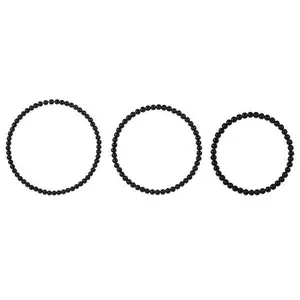 Set/3 Wood Bead Wreaths W/25Mm Beads