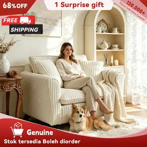 Niccae Classic Curved Back Accent Chair - Ergonomic Backrest, Soft Foam Cushion, Compact Single Seater Furniture, Luxury Fabric Lazy Style Armchair, Seat & Backrest Indoor Lounger for Living Room, Bedroom, Seat Indoor Loungers
