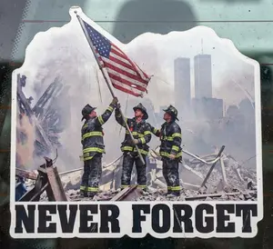 Never Forget Firefighter Flag Window or Helmet Decal Tiktok