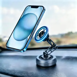 agnetic Phone Holder – 360° Adjustable Vacuum Suction Cup with Ultra-Strong Grip on Smooth Surfaces, Foldable Design for Car Dashboard, Desk, Gym & Bathroom Mirrors
