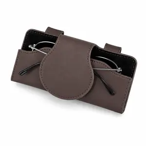 Car Sun Visor Glasses Holder – Magnetic Leather Eyeglass Clip Case for Car, One-Handed Sunglasses Storage Organizer, Anti-Scratch Visor Mount