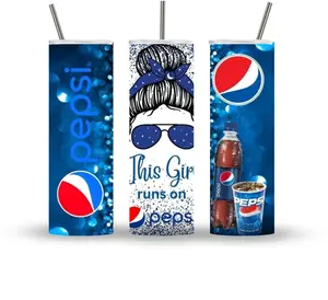 20oz stainless steel tumbler Pepsi Girl price is for 1 tumbler pics shows all sides