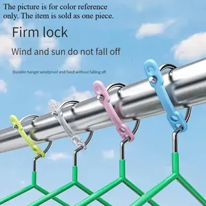 10/20/30pcs Clothes Hanger Hooks, Windproof Buckle For Fixing Hangers, Must Have Household Hanger Fixer Ideal For Laundry Room Balcony Patio, Household Storage Organizer