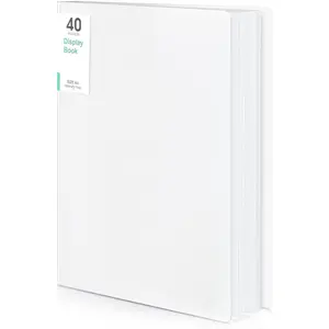 40-Pocket Portfolio Binder Organizer, Binder Sheet Protectors 8.5" x 11", Displaying 80 Page Plastic Folders for Documents, Document Organizer for Concert, Artwork, School & Office Use, White